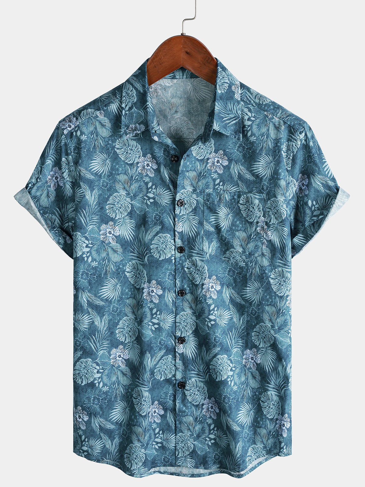 Men’s Tropical Floral Short Sleeve Lightweight Breathable Casual Shirt