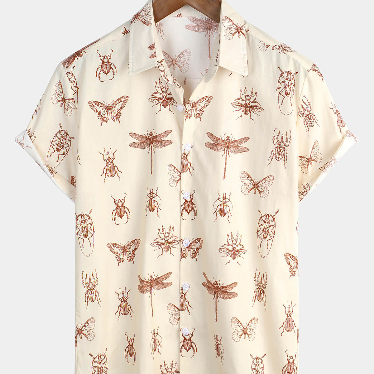 Men's Vintage Nature Dragonfly Butterfly Hawaiian Shirt