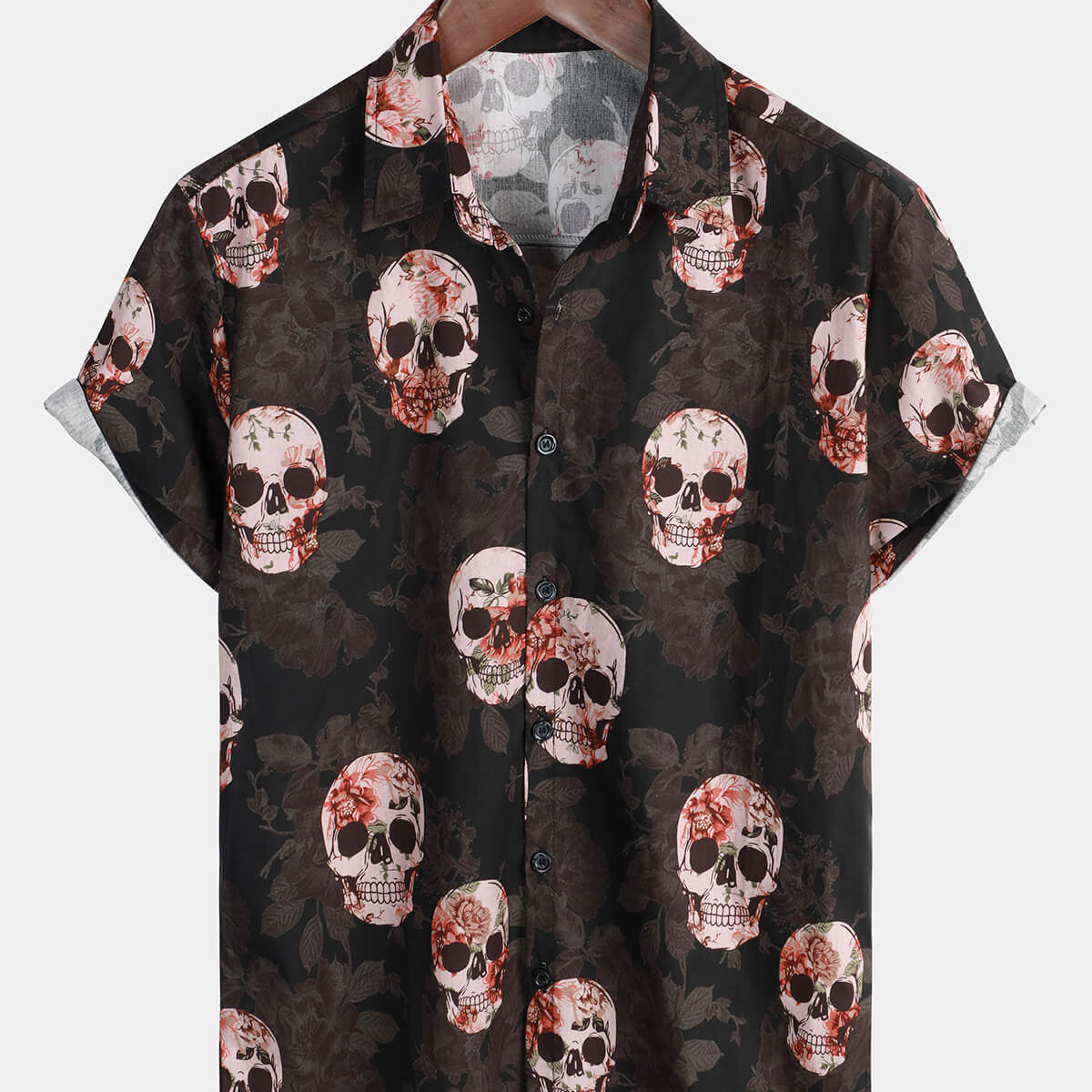 Men's Skull Funny Hawaiian Party Short Sleeve Cool Shirt