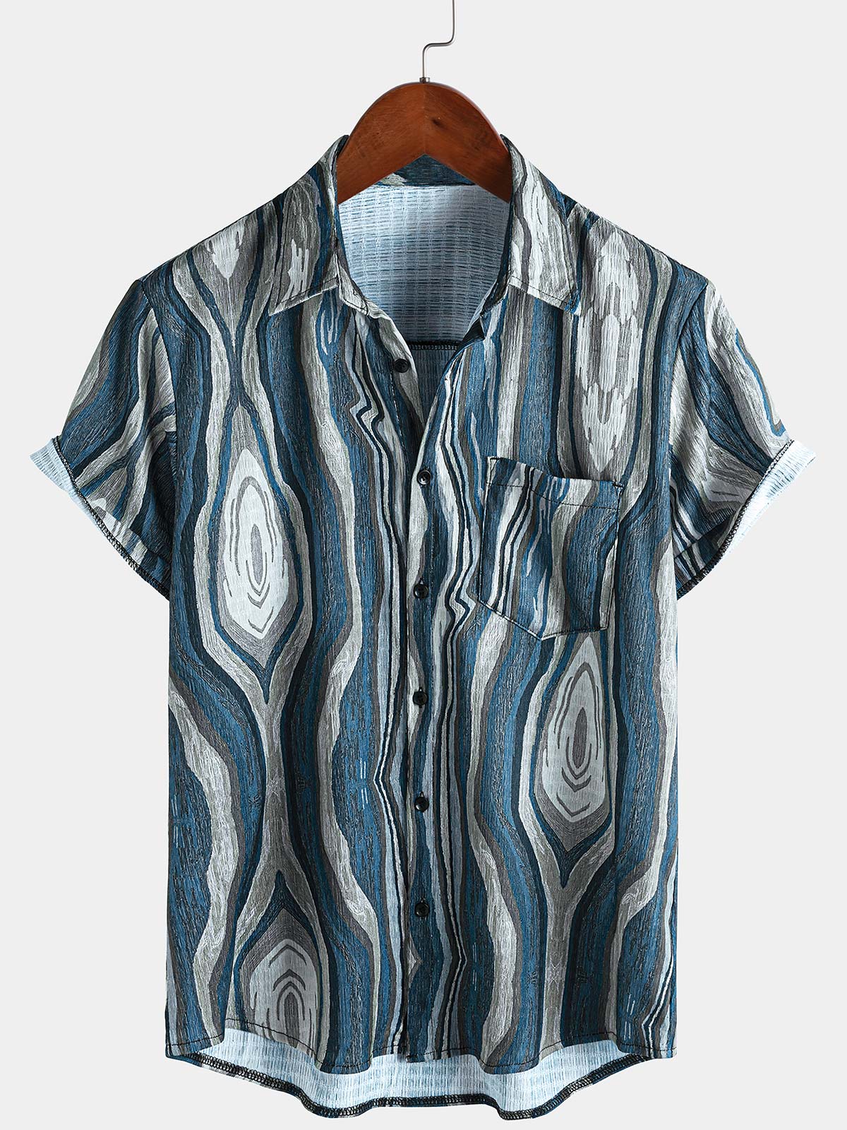 Men's Summer Retro Geometric Short Sleeve Shirt