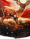 Men's Christmas Reindeer Shiny Print Holiday Button Up Long Sleeve Shirt