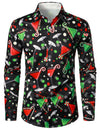 Men's Holiday Party Funny Christmas Cocktails New Year Eve Long Sleeve Shirt