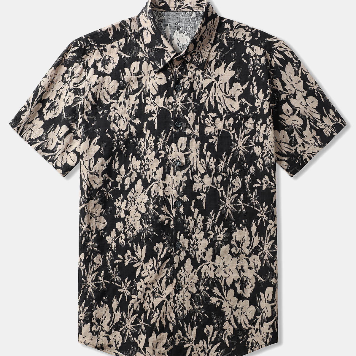 Men's Floral Vintage Pocket Short Sleeve Shirt