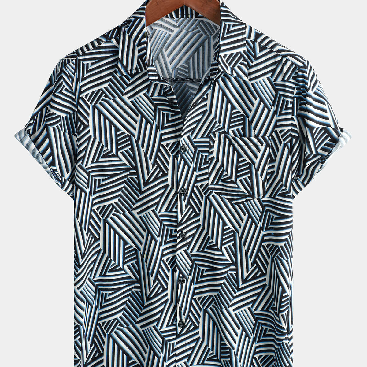 Men's Button Up Rayon Summer Beach Short Sleeve Shirt