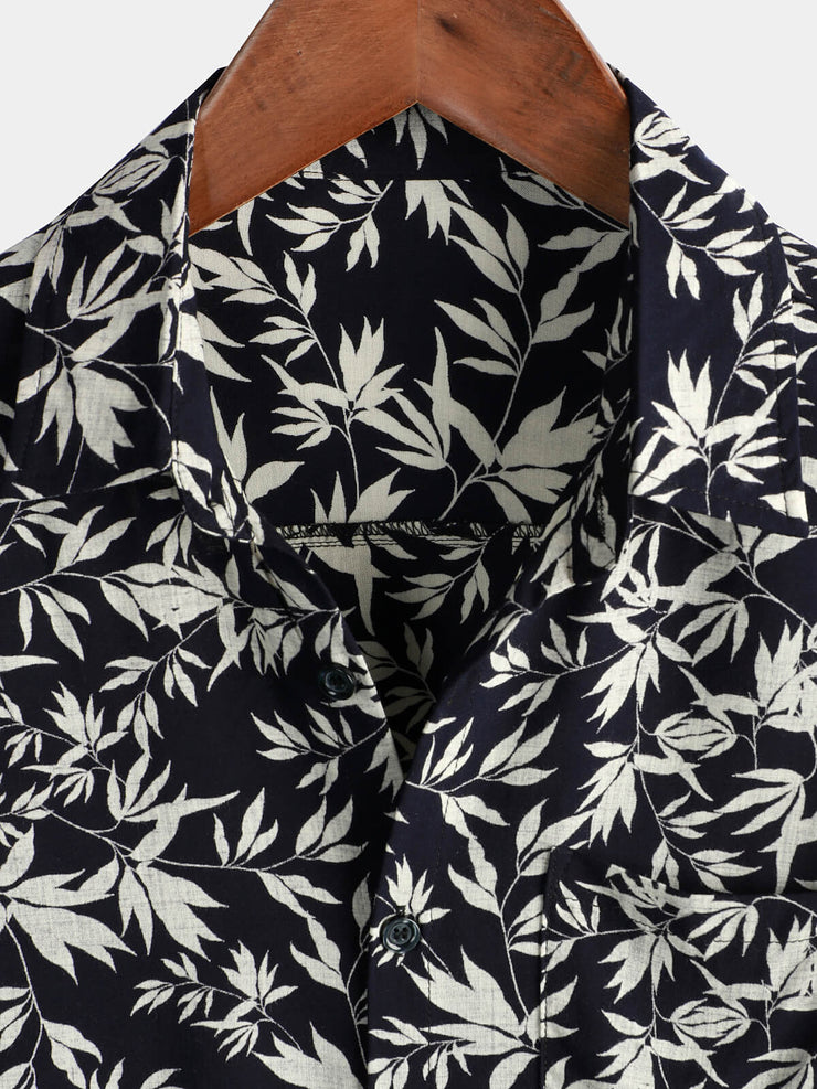 Vintage Wavlynn Mens Short Sleeve Cotton Shirt With Pockets Red Button Print Retro Casual Style main image 1