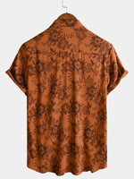 Bundle Of 3 |Men's Vintage Paisley Print 70s Green Boho Retro Tribal Short Sleeve Shirts