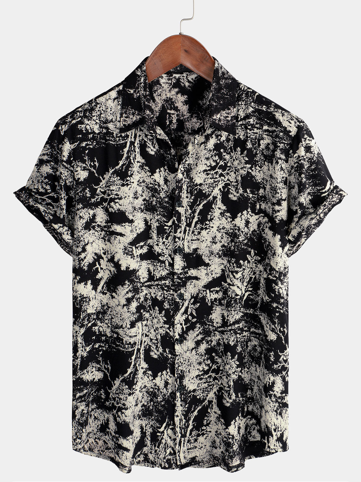 Men's Retro Casual Holiday Beach Short Sleeve Button Up Shirt