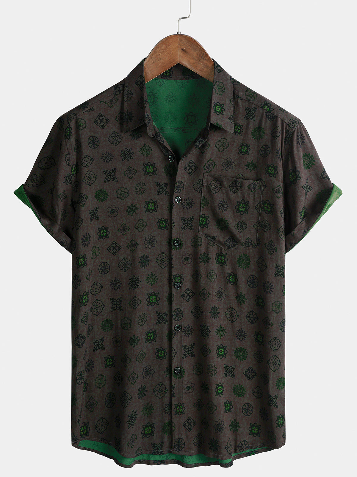 Men’s Weekend Everyday Daily Home Outdoor Casual Retro Abstract Pattern Short Sleeve Shirt