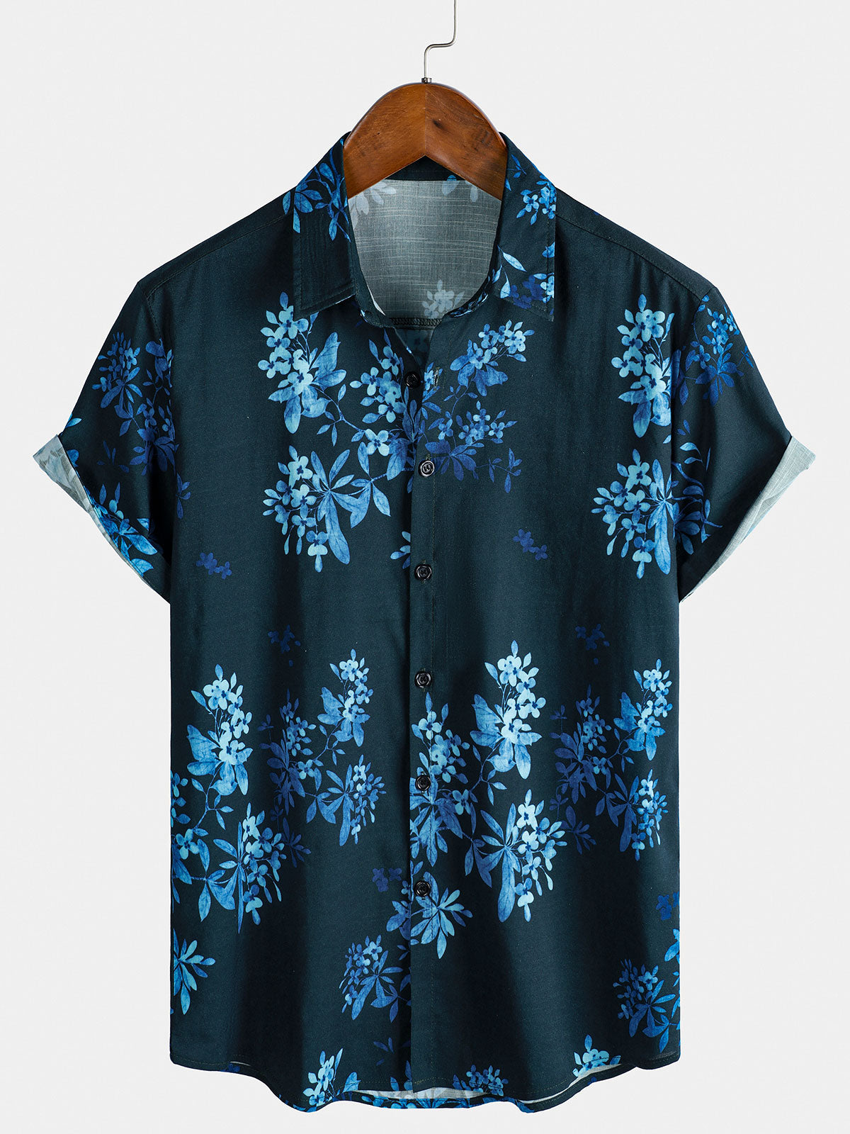 Men's Floral Holiday Hawaiian Short Sleeve Summer Beach Shirt