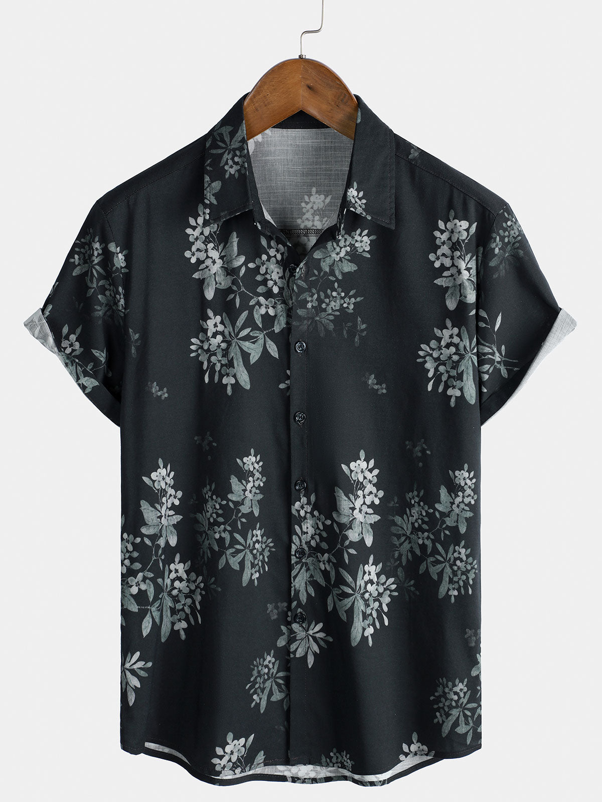 Men's Summer Floral Short Sleeve Hawaiian Cotton Shirt
