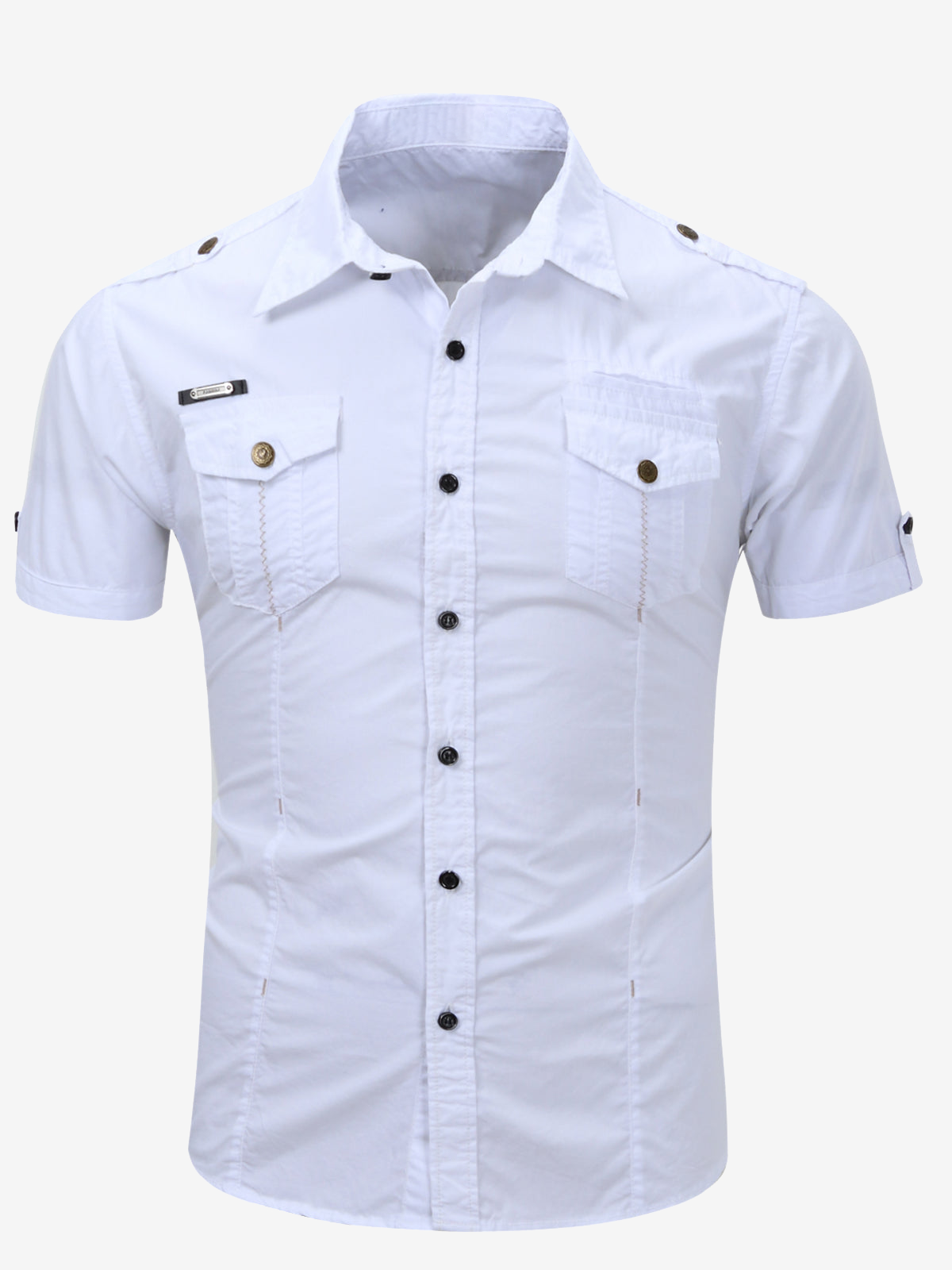 Men's Outdoor Casual Cotton Pocket Short Sleeve Shirt
