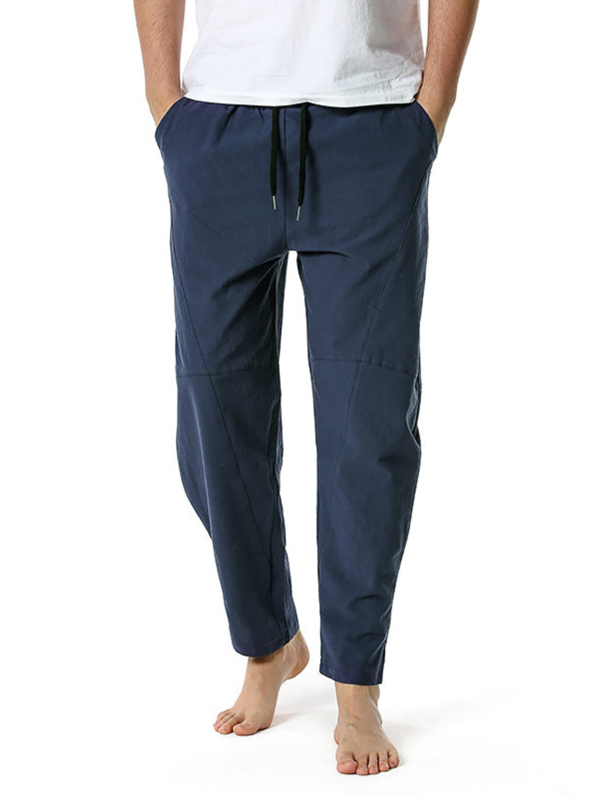 Men's Cotton Loose Casual Lightweight Elastic Waist Pants