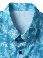 Men's Summer Tropical Floral Beach Holiday Pocket Short Sleeve Casual Shirt