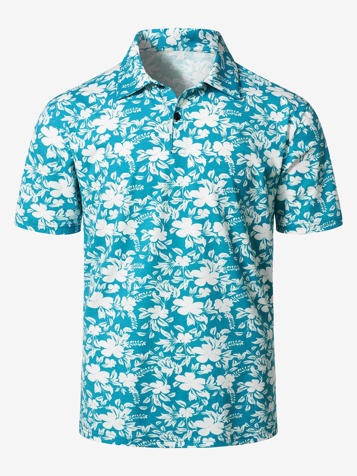 Men's Cactus Print Pink Cotton Holiday Sports Golf Short Sleeve Polo Shirt