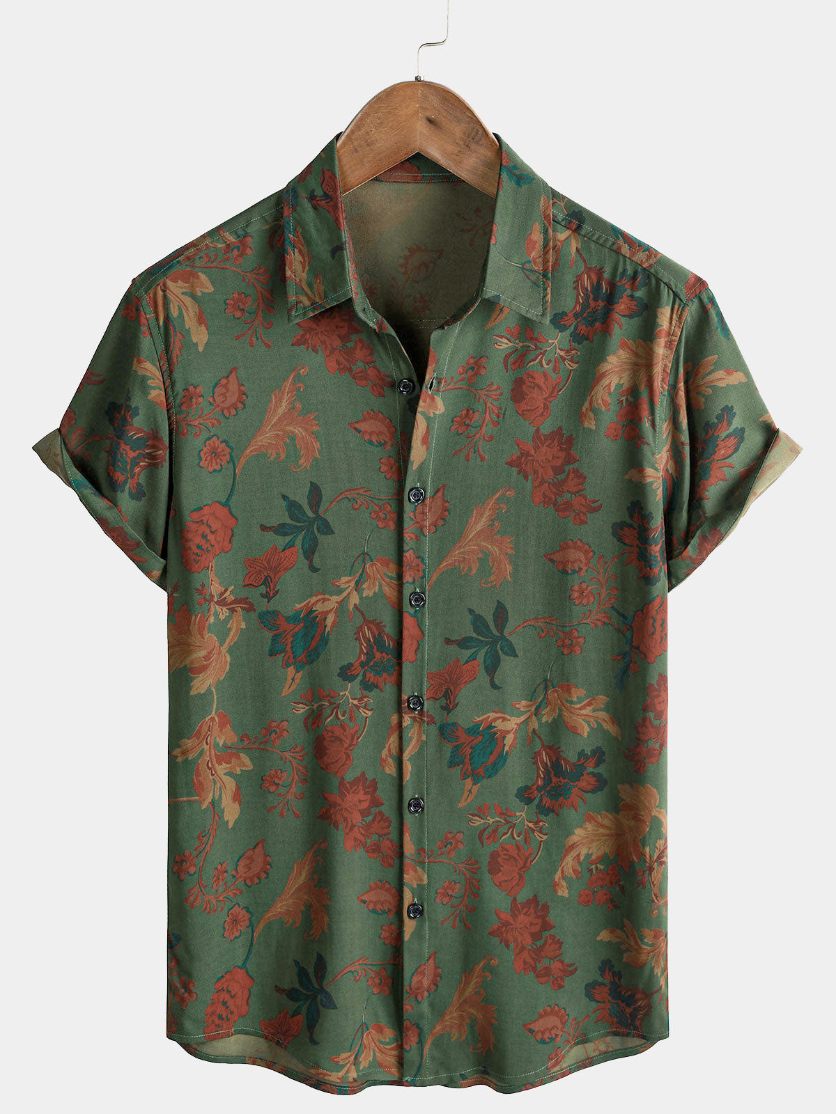 Men's Vintage Style Summer Casual Print Short Sleeve Shirt