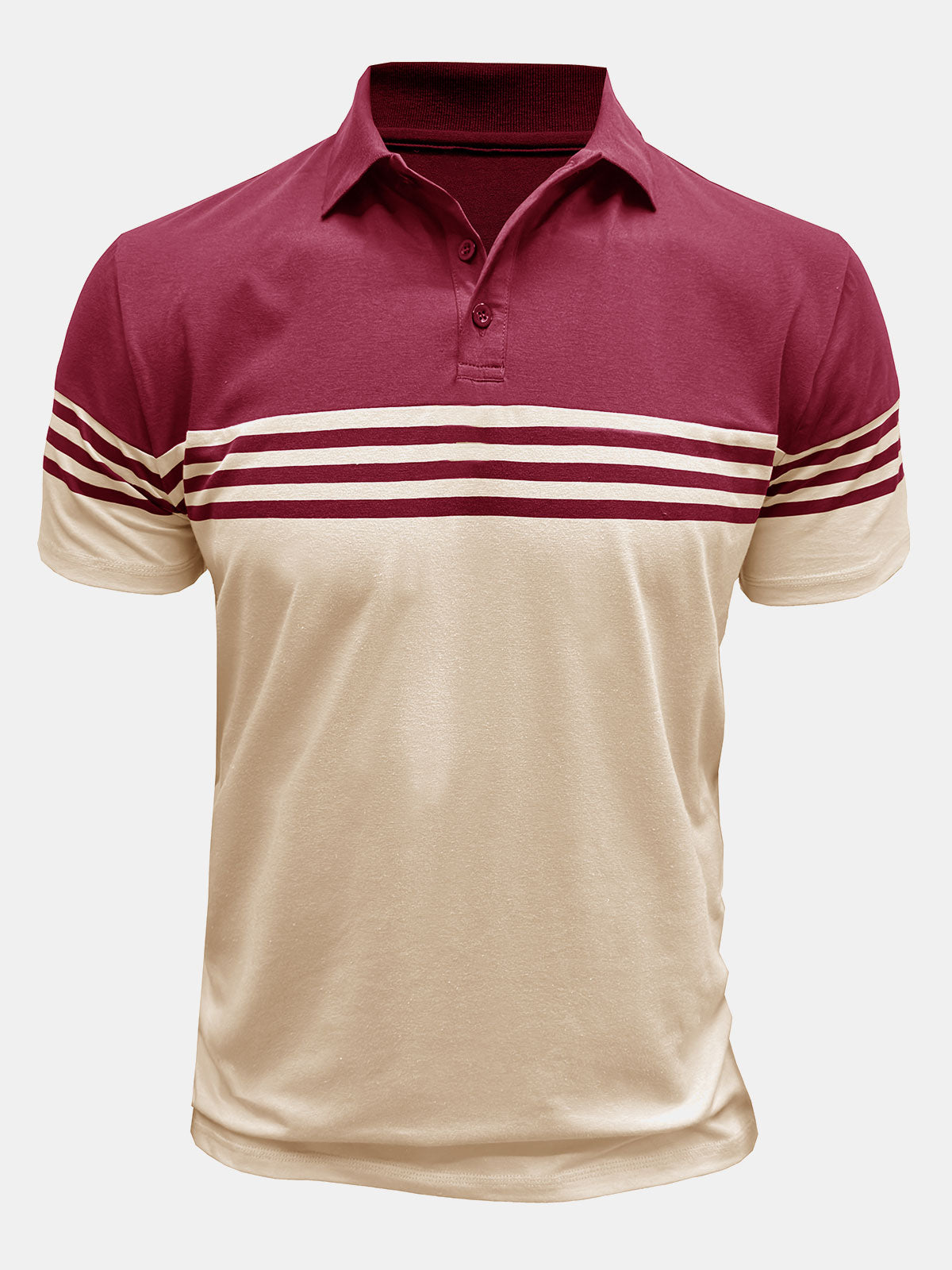 Men's Holiday Two-Tone Short Sleeve Polo Shirt