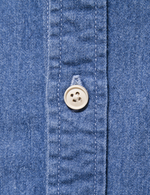 Men's Casual Denim Cotton Solid Color Pocket Long Sleeve Shirt