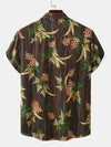 Men's Button Up Casual Vintage Print Vacation Hawaiian Short Sleeve Shirt