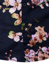Men's Floral Cotton Tropical Flower Button Up Navy Blue Short Sleeve Hawaiian Shirt
