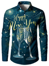 Bundle Of 2 | Men's Christmas Holiday Cute Gnome Print Funny & Happy New Year Eve Long Sleeve Shirts