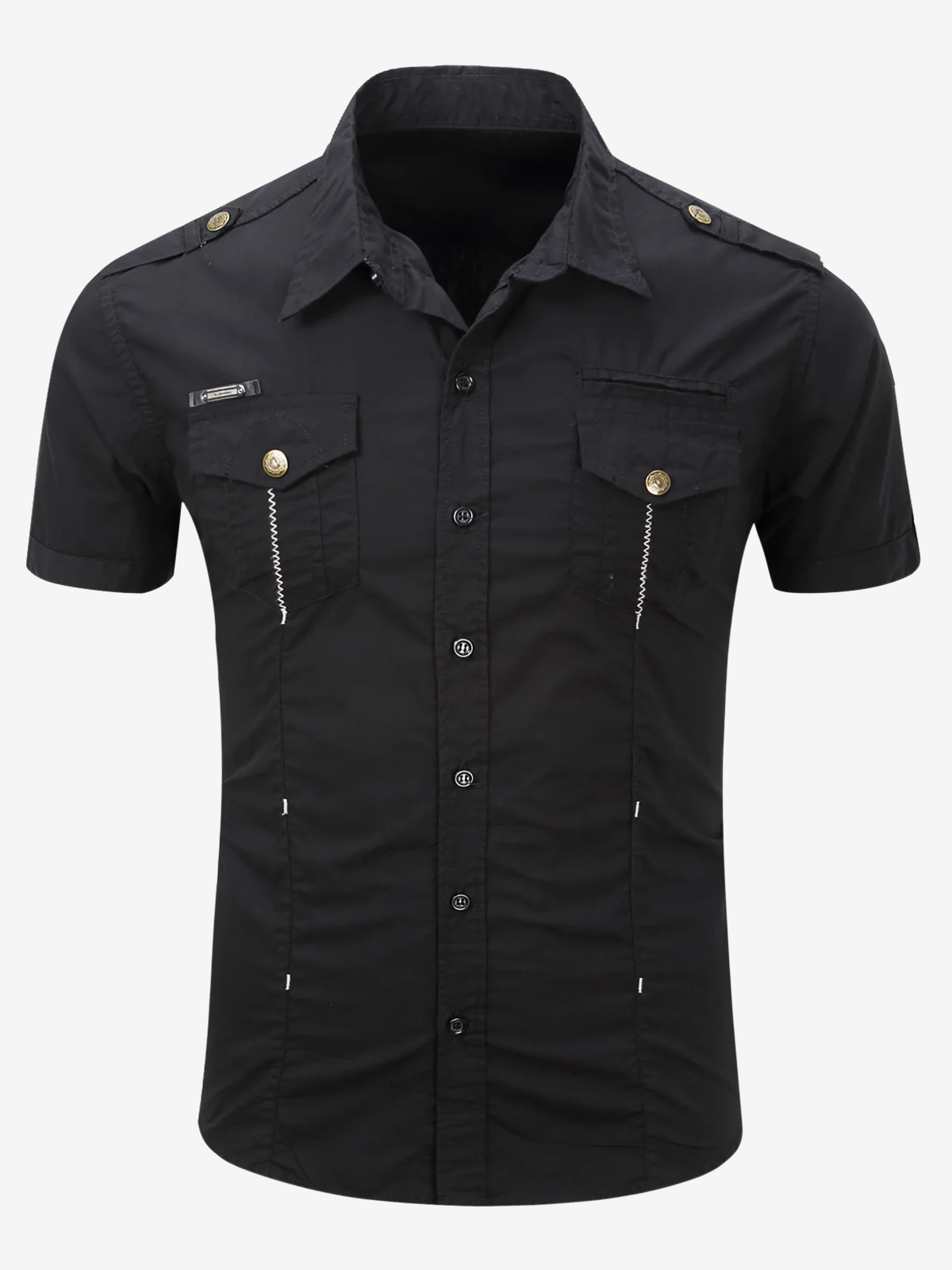 Men's Outdoor Casual Cotton Pocket Short Sleeve Shirt