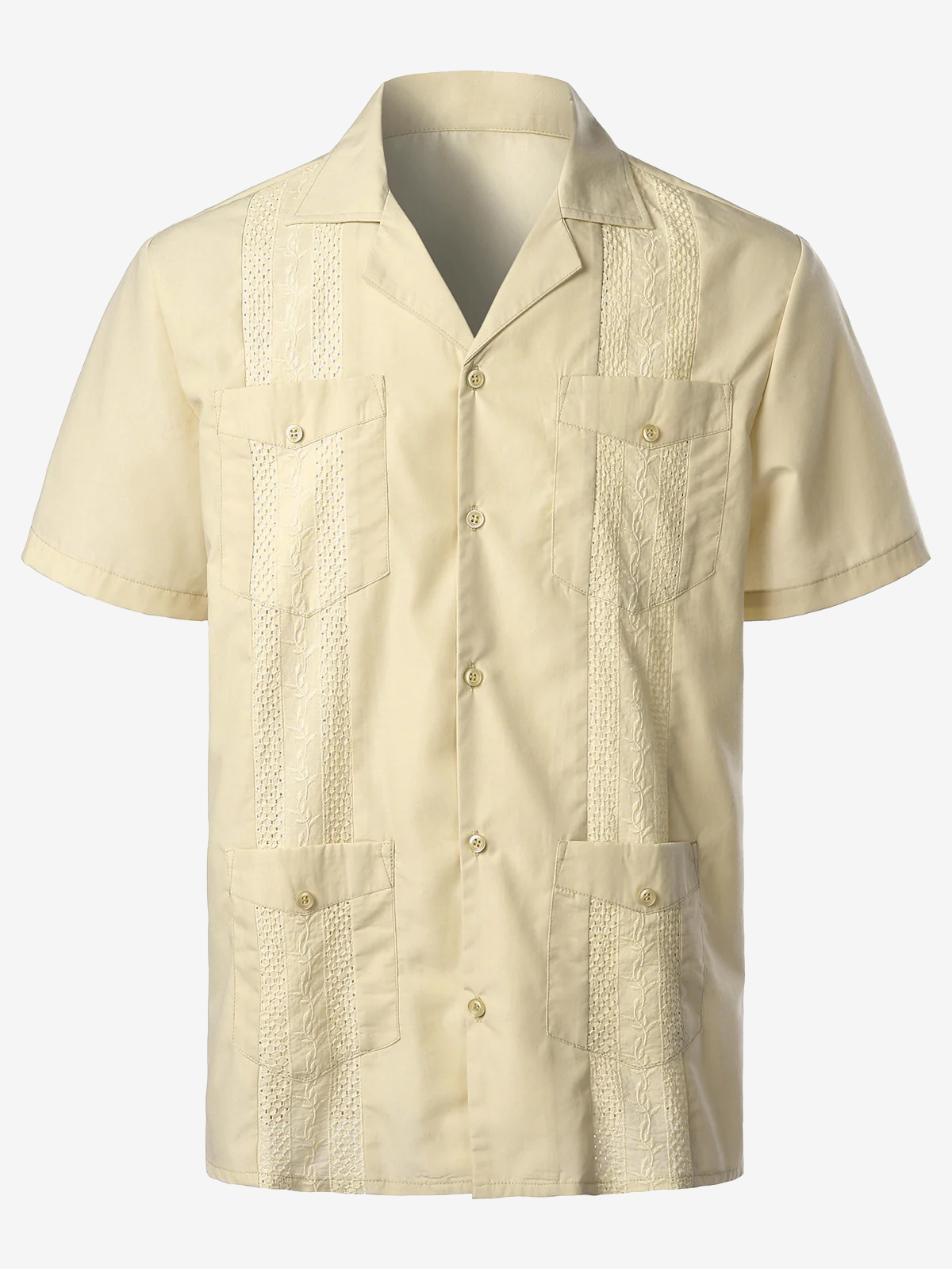 Men's Solid Color Cotton Short Sleeve Shirt