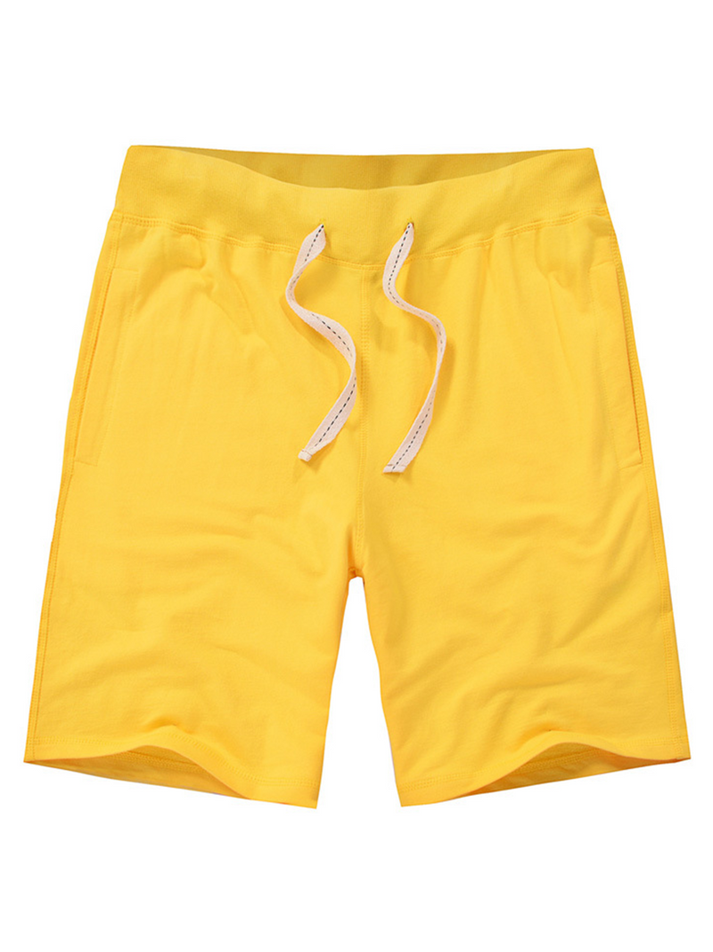 Men's Casual Cotton Solid Color Summer Beach Sweatpant Jogger Short
