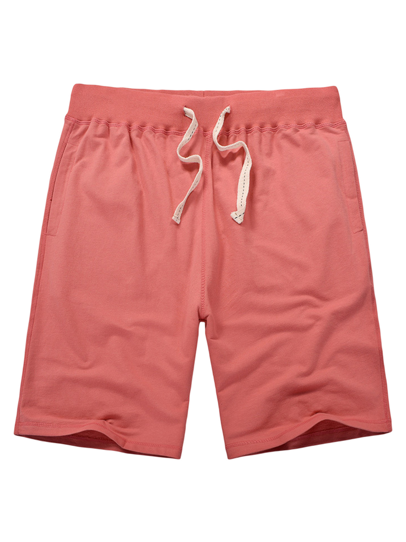 Men's Solid Color Beach Casual Cotton Summer Sweatpant Jogger Short