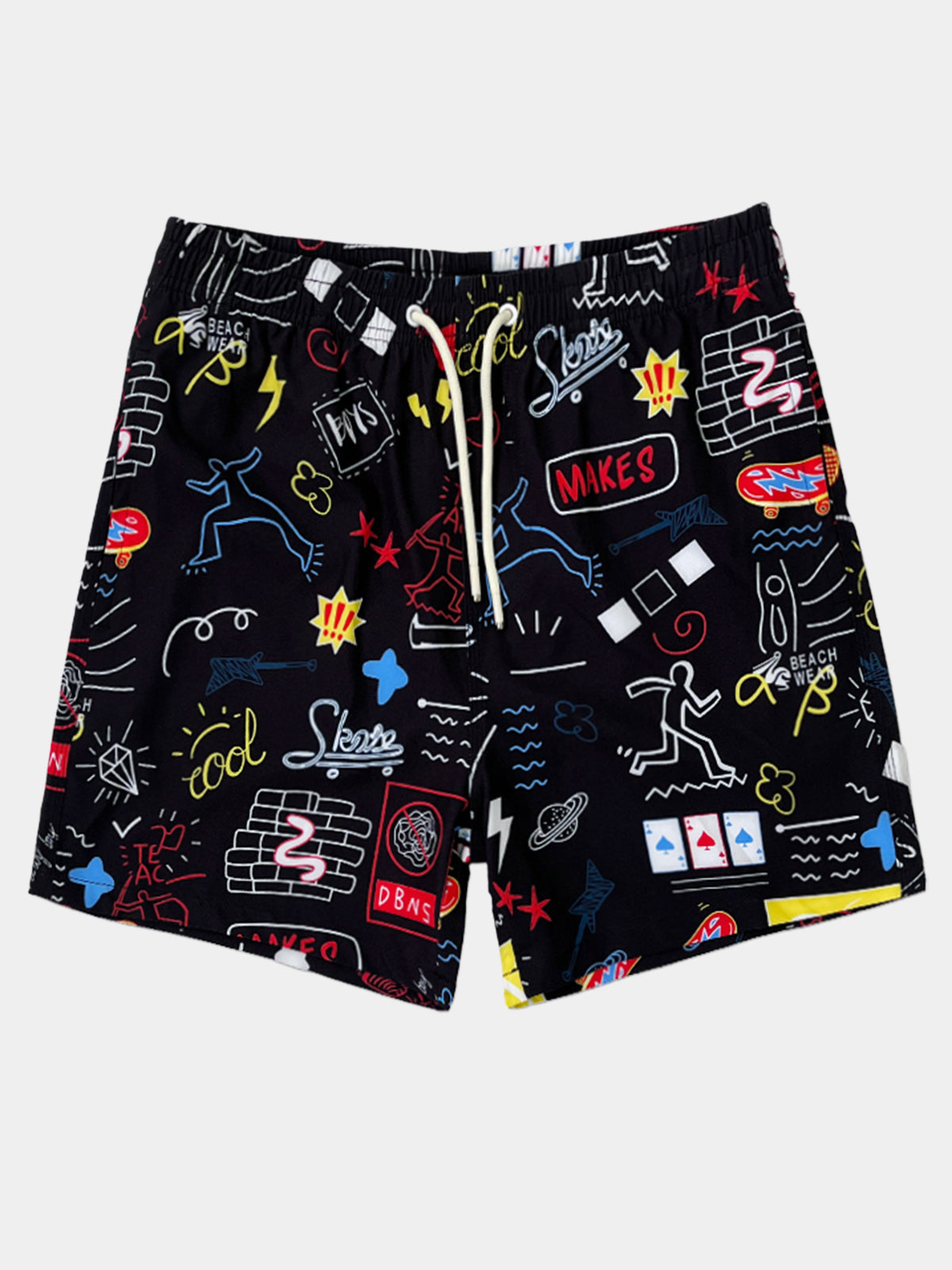 Men's Funny Print Quick Dry Beach Shorts Swim Trunks