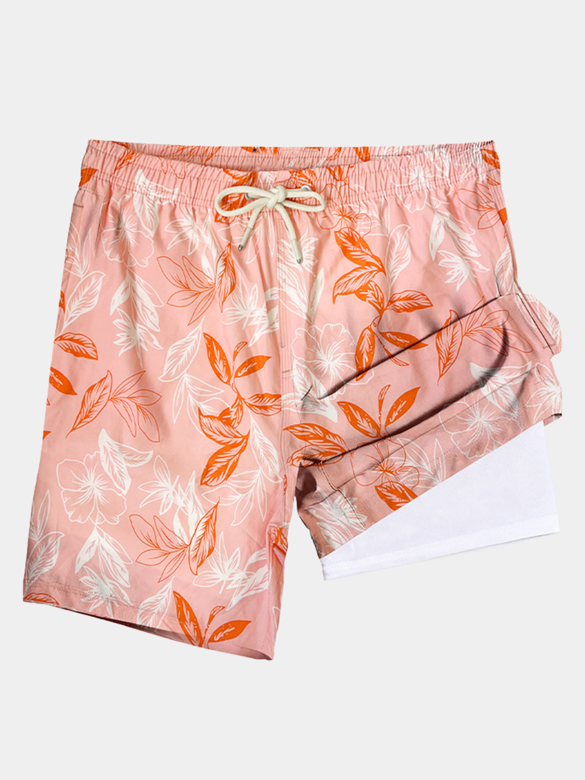 Men's Tropical Print Quick Dry Beach Shorts Swim Trunks