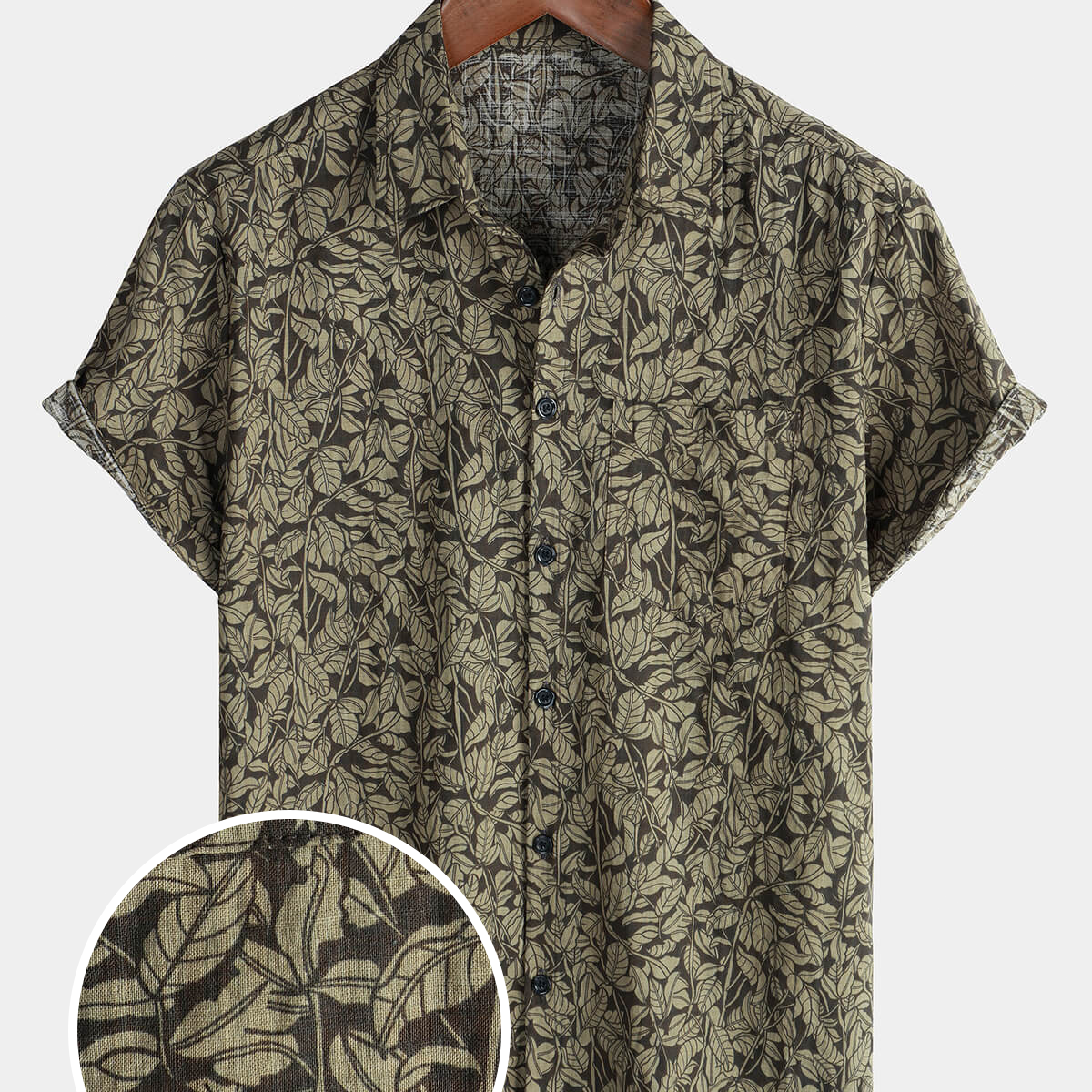 Men's Vintage Pocket Holiday Cotton Button Up Short Sleeve Shirt