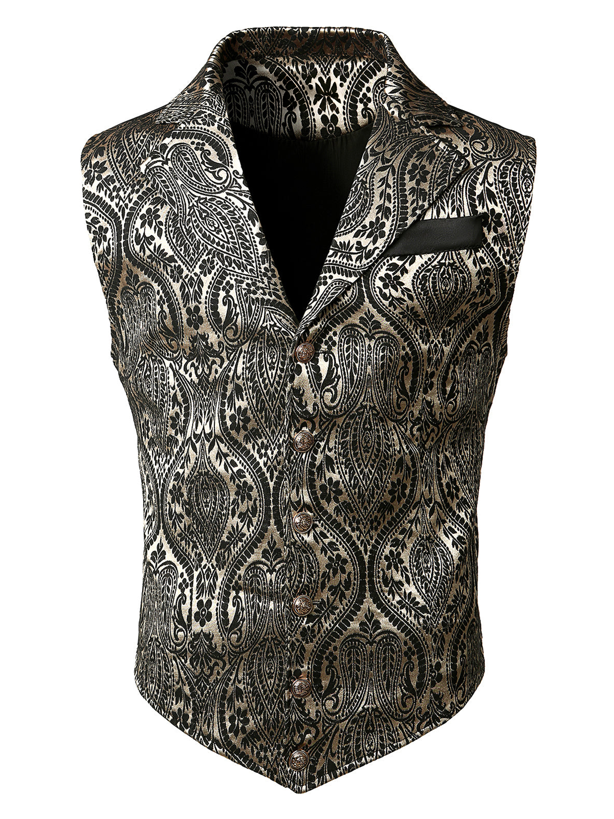 Men's Victorian Suit Vest Steampunk Gothic Waistcoat Beige Vest
