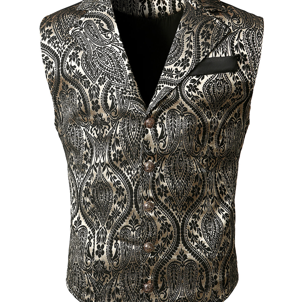 Men's Victorian Suit Vest Steampunk Gothic Waistcoat Beige Vest