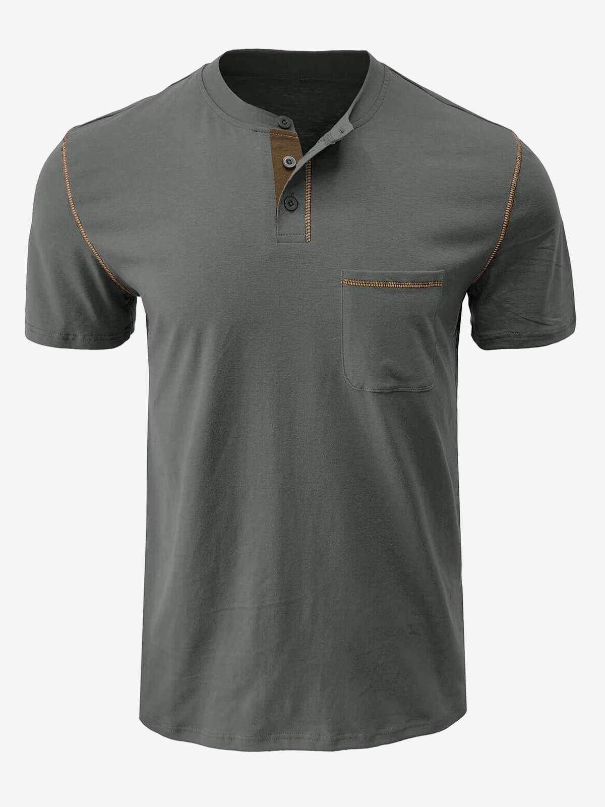 Men's Casual Summer Solid Color Pocket Short Sleeve T-Shirt