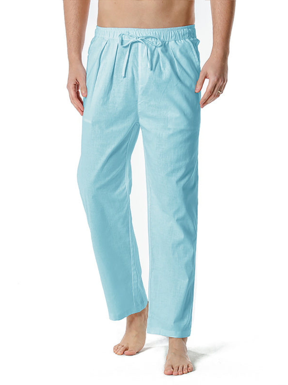 Men's casual loose light elastic waist pants