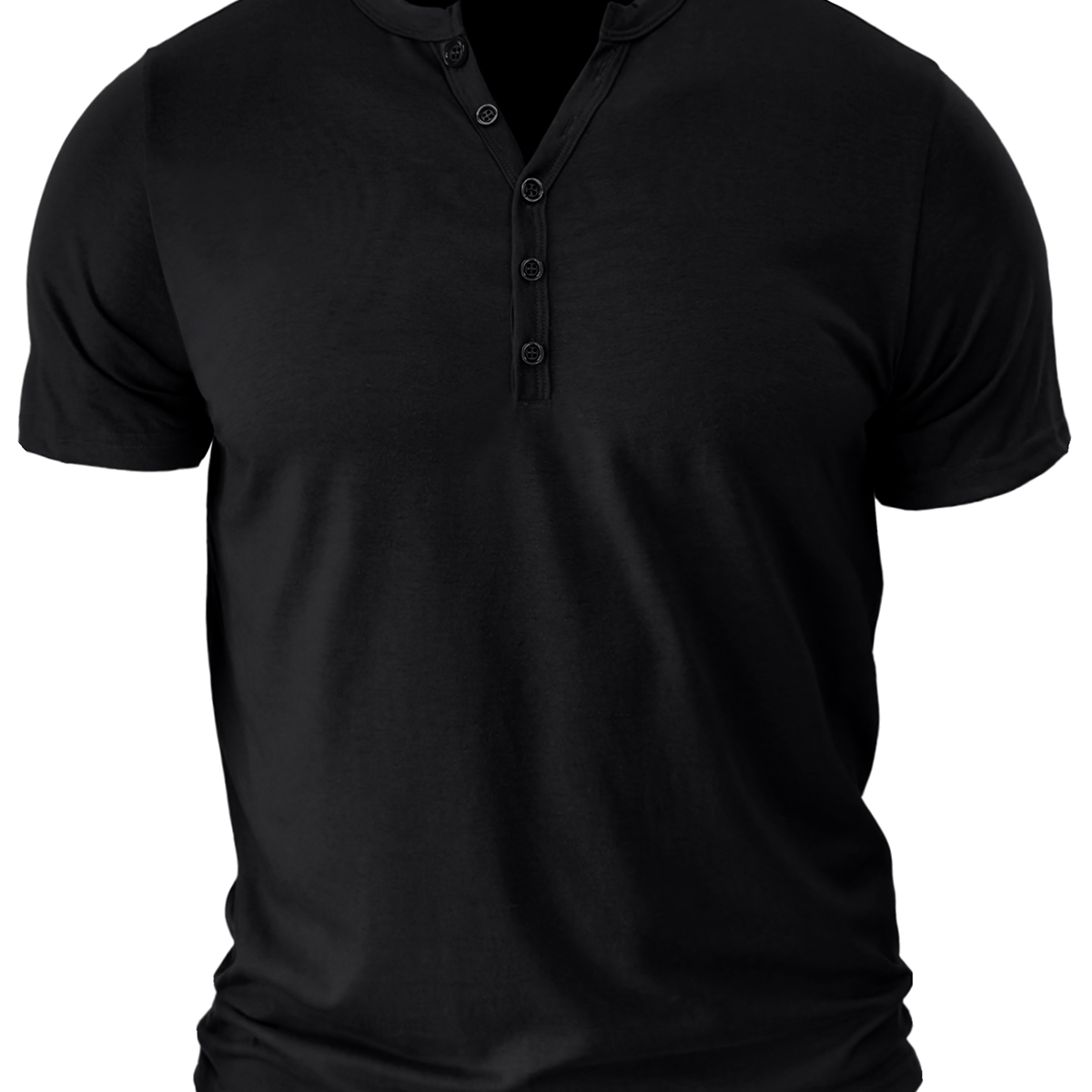 Men's V Neck Breathable Solid Color Casual Cotton Short Sleeve T-Shirt