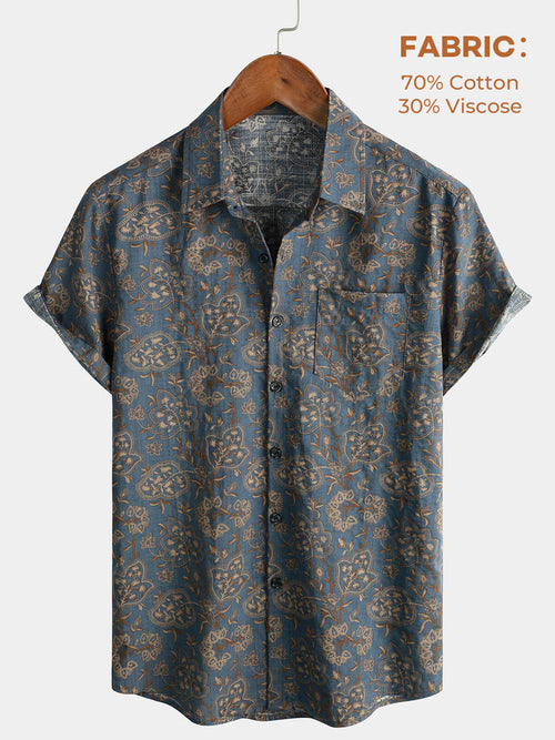 Bundle Of 4 | Men's Hawaiian Summer Vintage Floral Holiday Cruise Short Sleeve Shirts
