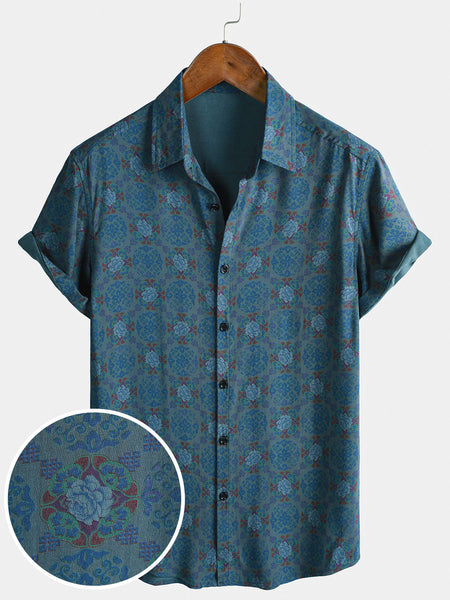 Men's Retro Bohemian Casual Short Sleeve Shirt