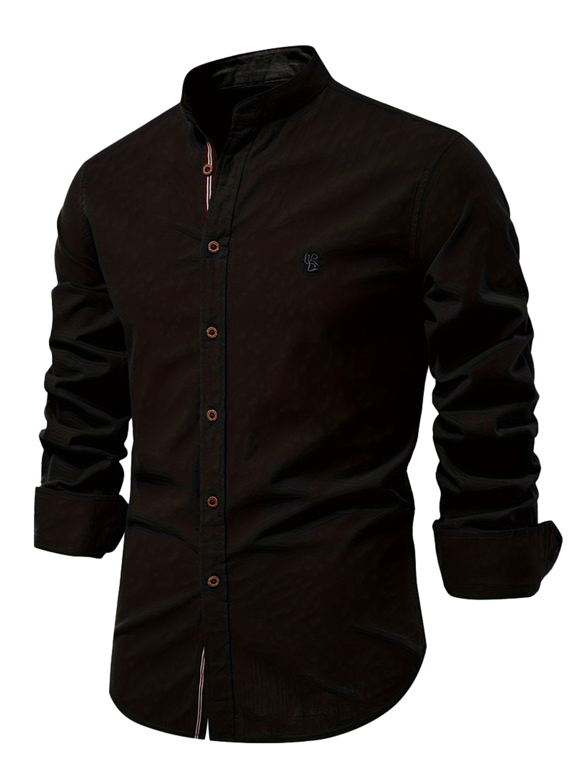 Men's 100% Cotton Breathable Casual Solid Color Button Up Long Sleeve Shirt