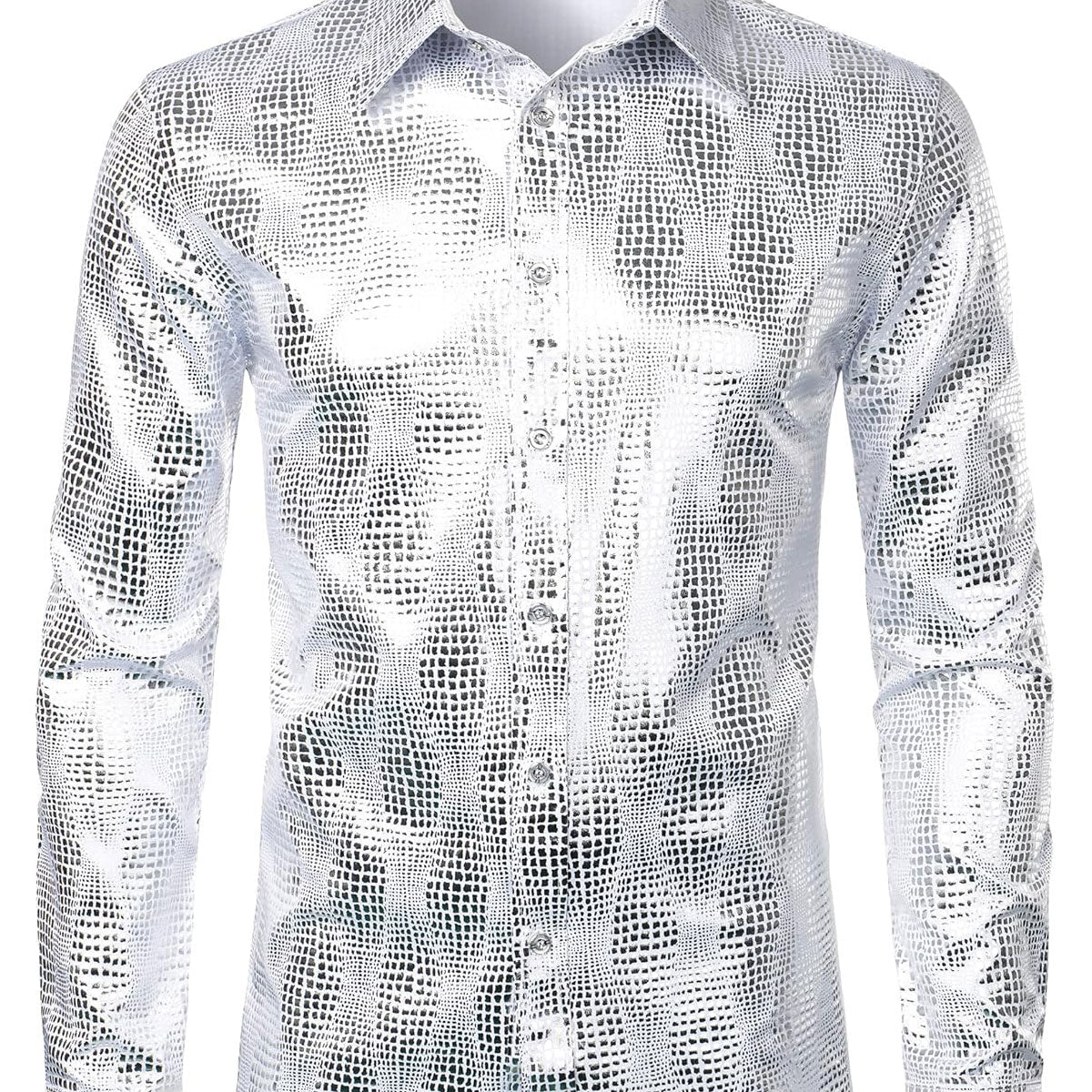 Men's Luxe Paisley Shiny Geometric Print Button Down Shirt – Alsofitit