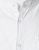 Men's 100% Cotton Casual Pocket Solid Color Henry Collar Button Up Long Sleeve Shirt