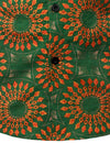 Men's Cotton Vintage 70s Floral Retro Button Up Green Summer Beach Bohemian Boho Short Sleeve Shirt