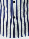 Men's Breathable Striped Pocket Casual Button Up Long Sleeve Shirt