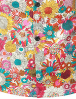 Men's Vintage Floral Cotton Flower Button Up 70s Long Sleeve Dress Shirt