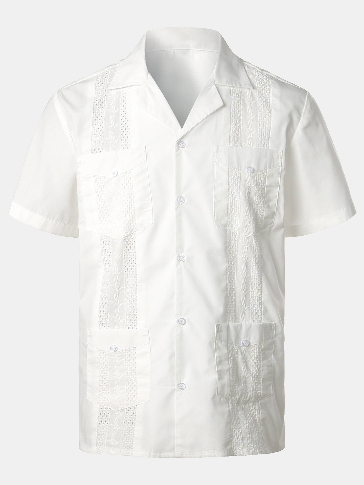 Men's Solid Color Cotton Short Sleeve Shirt