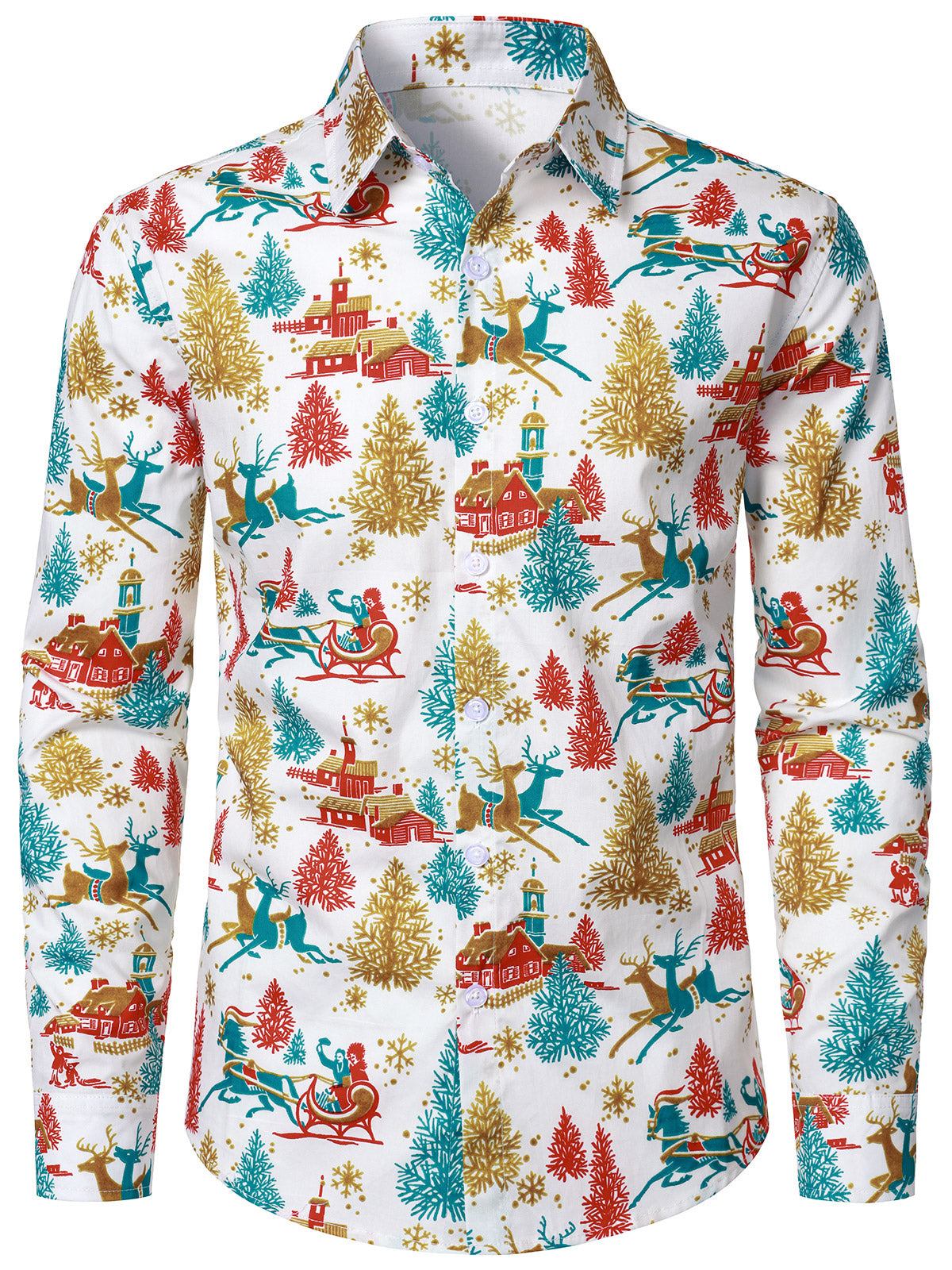 Men's Funny Holiday Christmas Tree Vintage Long Sleeve Shirt