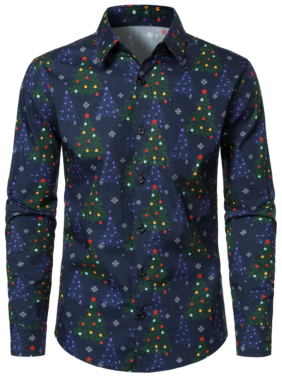 Men's Holiday Lights Christmas Long Sleeve Shirt