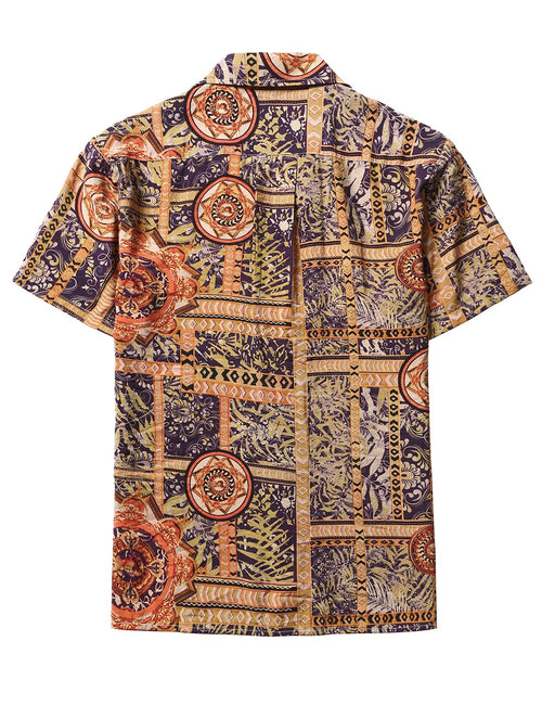 Black Friday | Men's Yellow Retro Hawaiian Short Sleeve Shirts