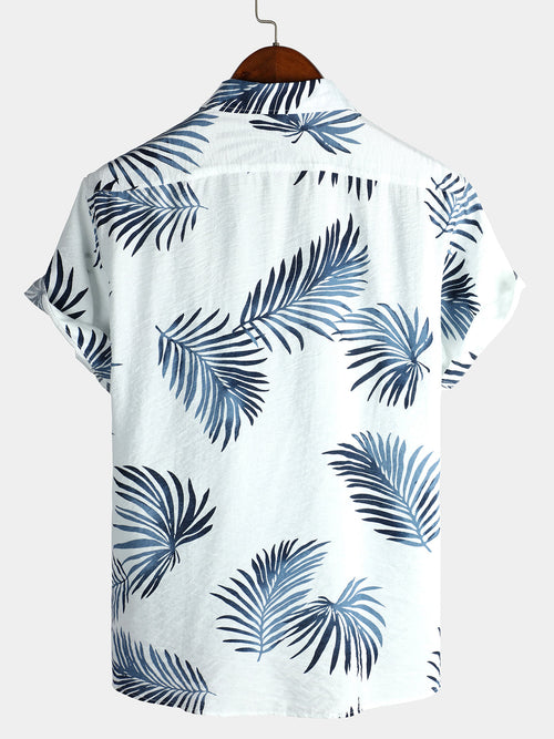 Men's Casual Holiday Cotton Pocket Button Up Summer Beach Short Sleeve Shirt