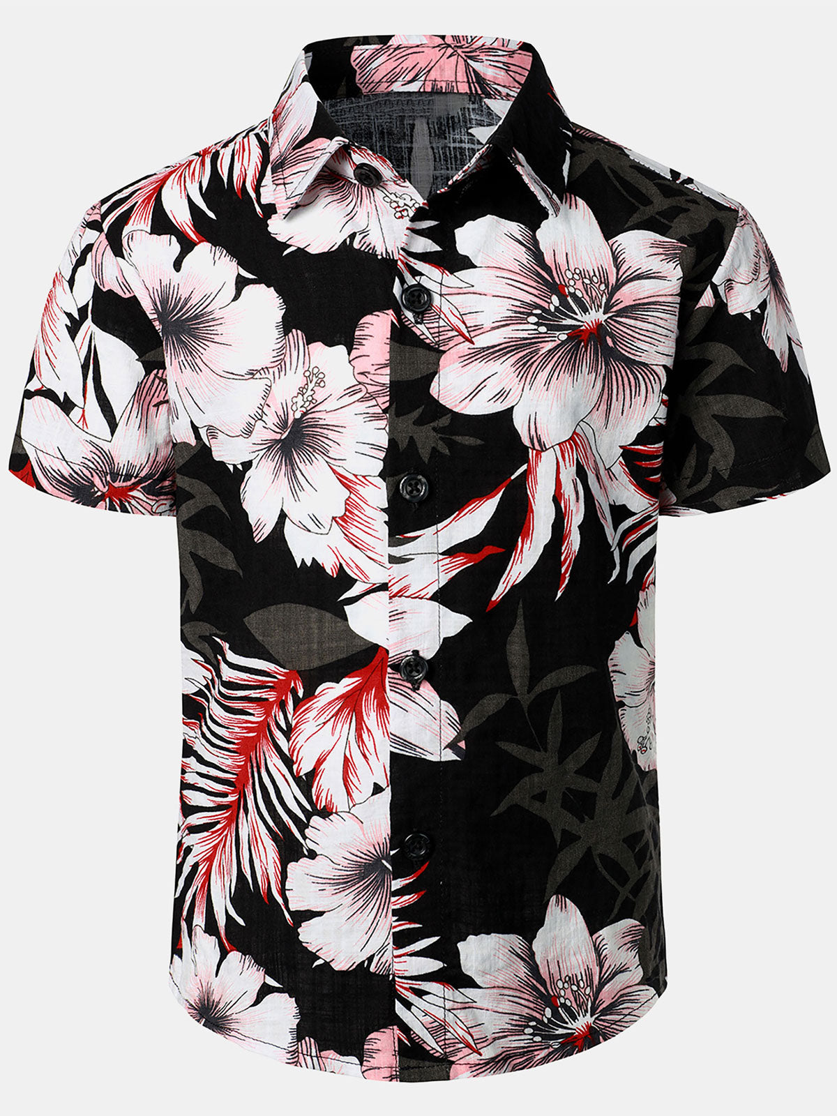 Children's Floral Print Tropical Aloha Holiday Summer Beach Short Sleeve Shirt
